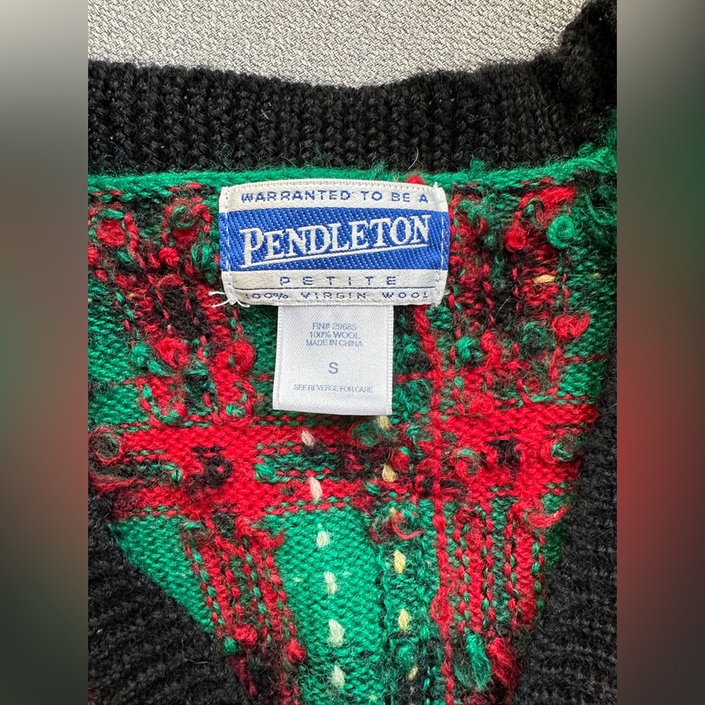 Pendleton Vintage 100% Wool Button Up Cardigan Sw… - image 3
